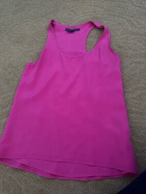 Ralph Lauren Black Label Hot Pink Racerback Silk Shell